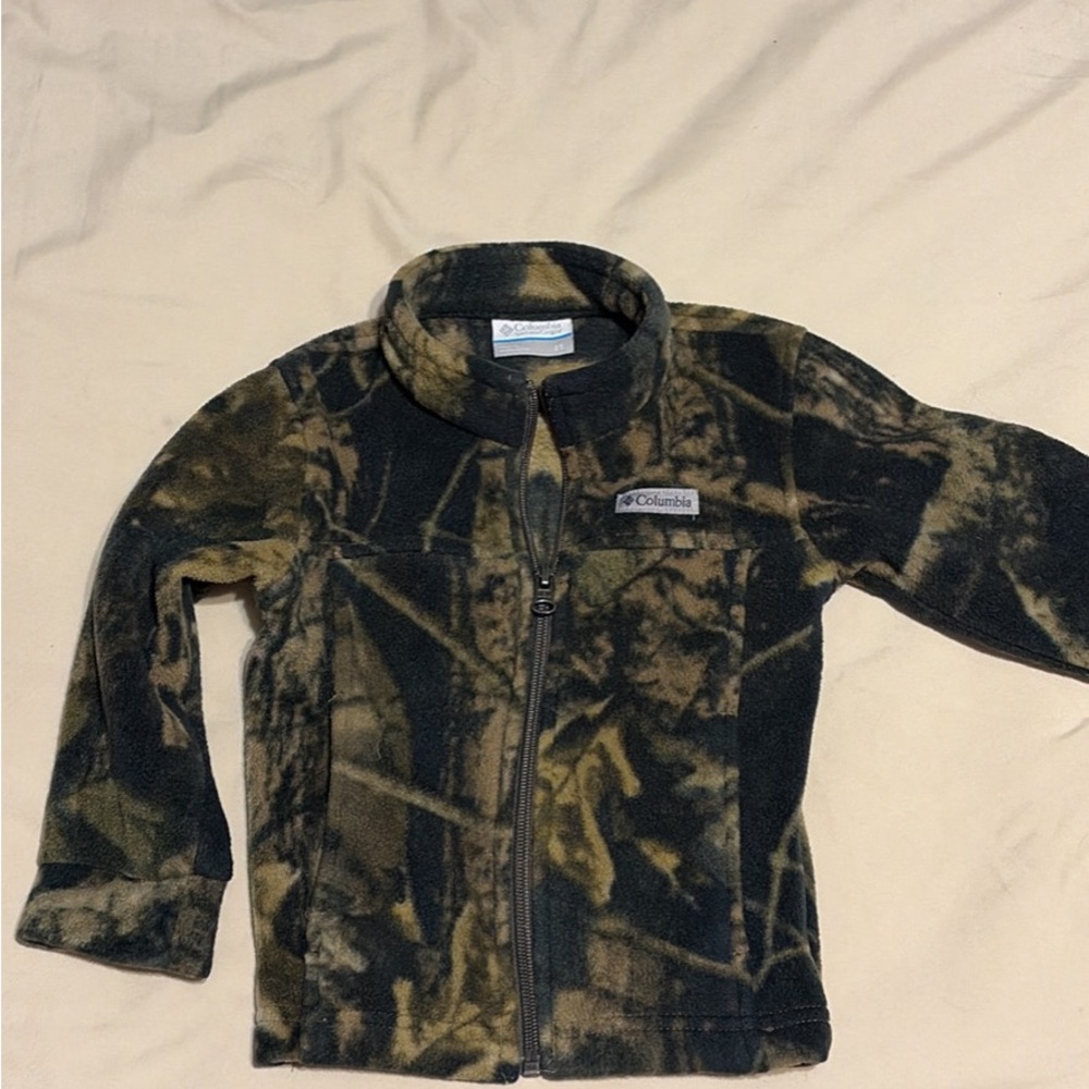 Columbia Green and Tan Fleece Jacket